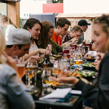 A group of people sharing a meal.