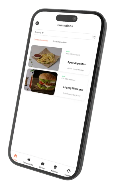 A screenshot of Mealcrest platform showing restaurant promotions.